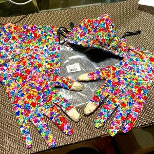 Brighton Fashionista Love Bouquet Set of Mask, Gloves, Carry Pouch D31926 - NWT